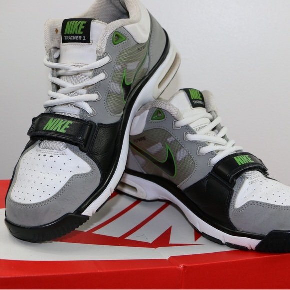 Nike Trainer 1 Low Flywire Grey Black Green Men’s Shoes Size 8 Rare Retro - Picture 7 of 16